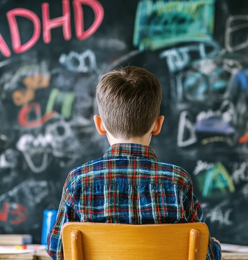 ADHD written on chalkboard