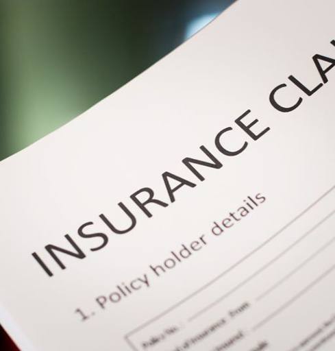 Close-up of insurance claim form
