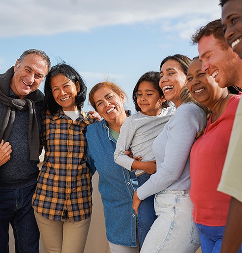 Diverse group of happy people