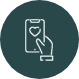 Animated hand holding a phone