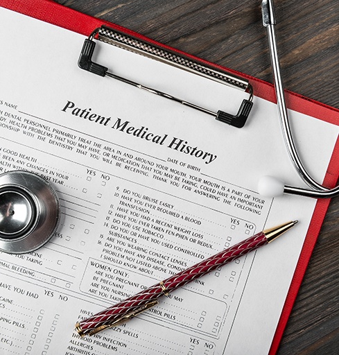 Patient medical history form