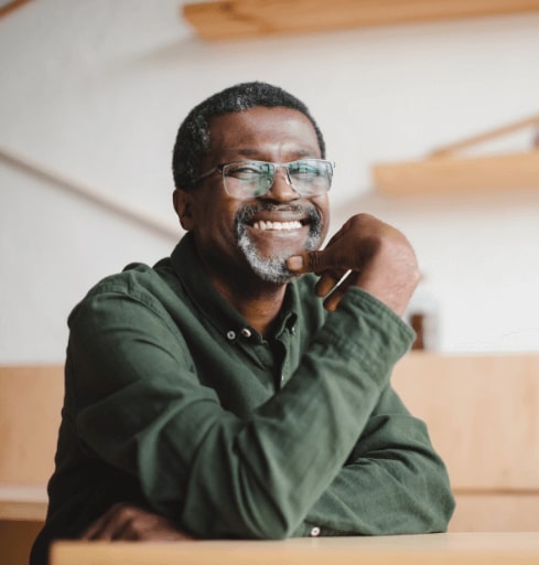 Man smiling after therapy for treatment resistant depression