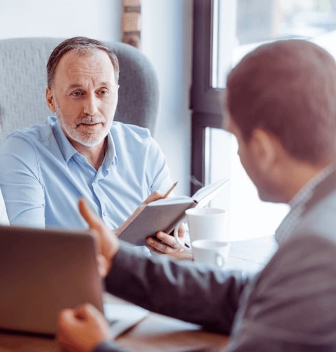 Clinician talking to patient about depression