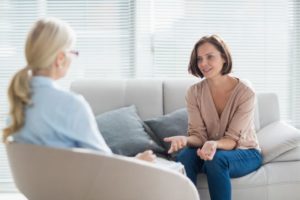 Patient talking to mental health professional